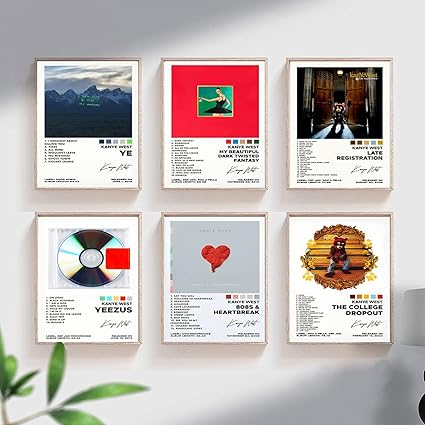 Kanye West Poster A Set of 6 Canvas Posters