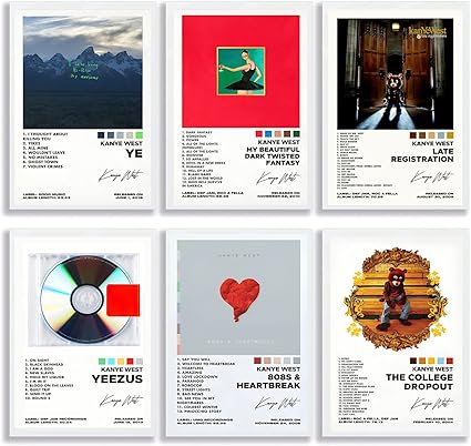 Kanye West Poster A Set of 6 Canvas Posters