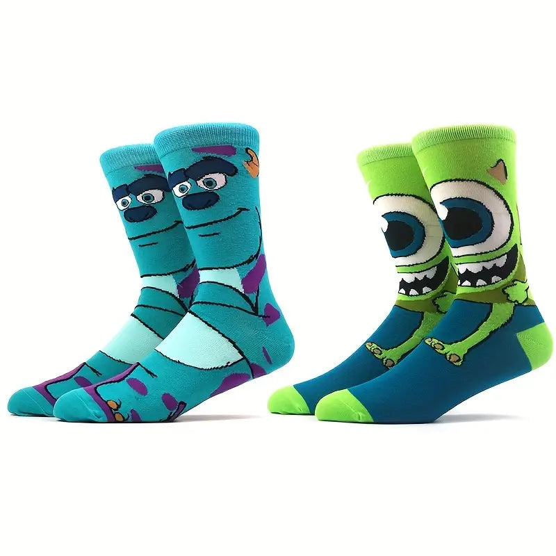 Disney Monsters Inc Sully and Mike Wazowski Socks